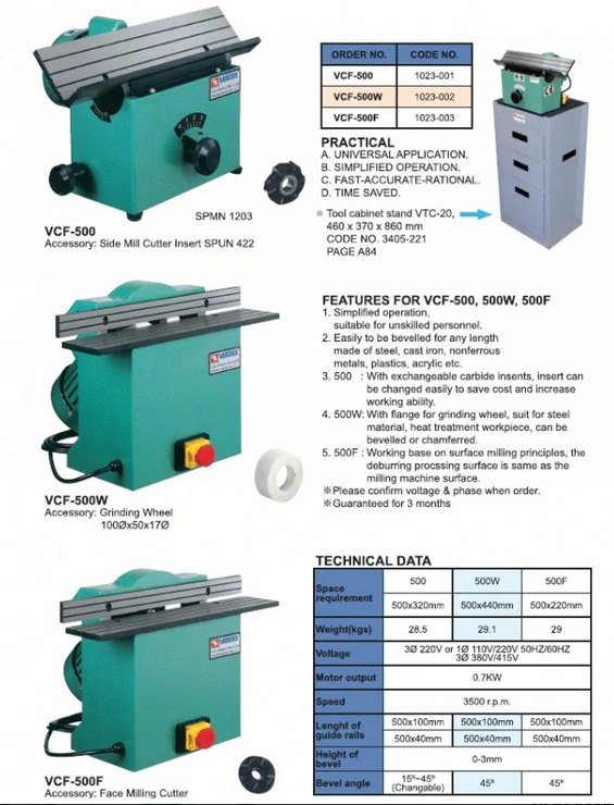 Fréza k odhrotovacímu stroji VCF-500 (VCF-500C)