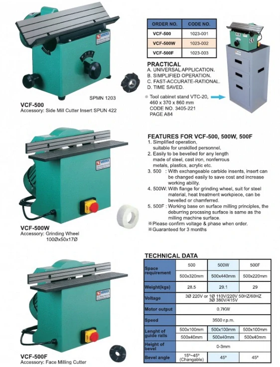 Odhrotovací stroj VCF-500F