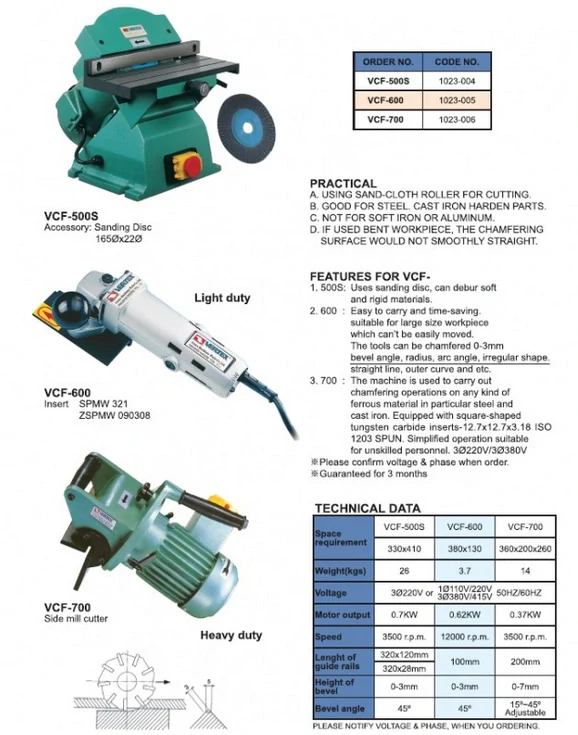 Přenosný odhrotovací stroj (230V) VCF-600