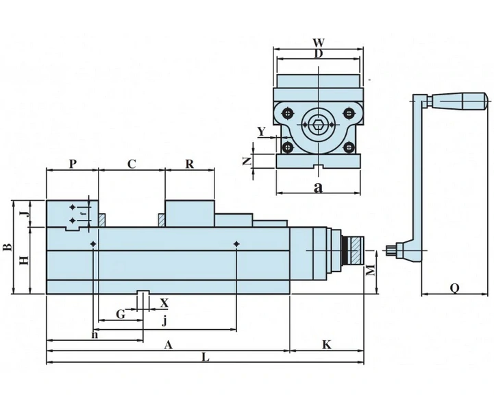MC hydraulický svěrák, 125 / 205 mm (VQC-125H) VERTEX