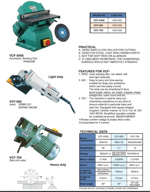 Odhrotovací stroj VCF-500S